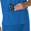 Force Essentials Unisex V-Neck 6-Pocket Scrub Top Royal side detail 1