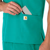 Force Essentials Unisex V-Neck 6-Pocket Scrub Top Teal Blue side detail 2