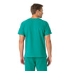 Force Essentials Unisex V-Neck 6-Pocket Scrub Top Teal Blue back view