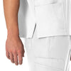 Force Essentials Unisex V-Neck 6-Pocket Scrub Top White front detail