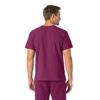 Force Essentials Unisex V-Neck 6-Pocket Scrub Top Wine back view