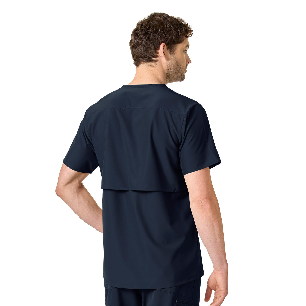 Force Liberty Men's Twill Chest Pocket Scrub Top Navy back view
