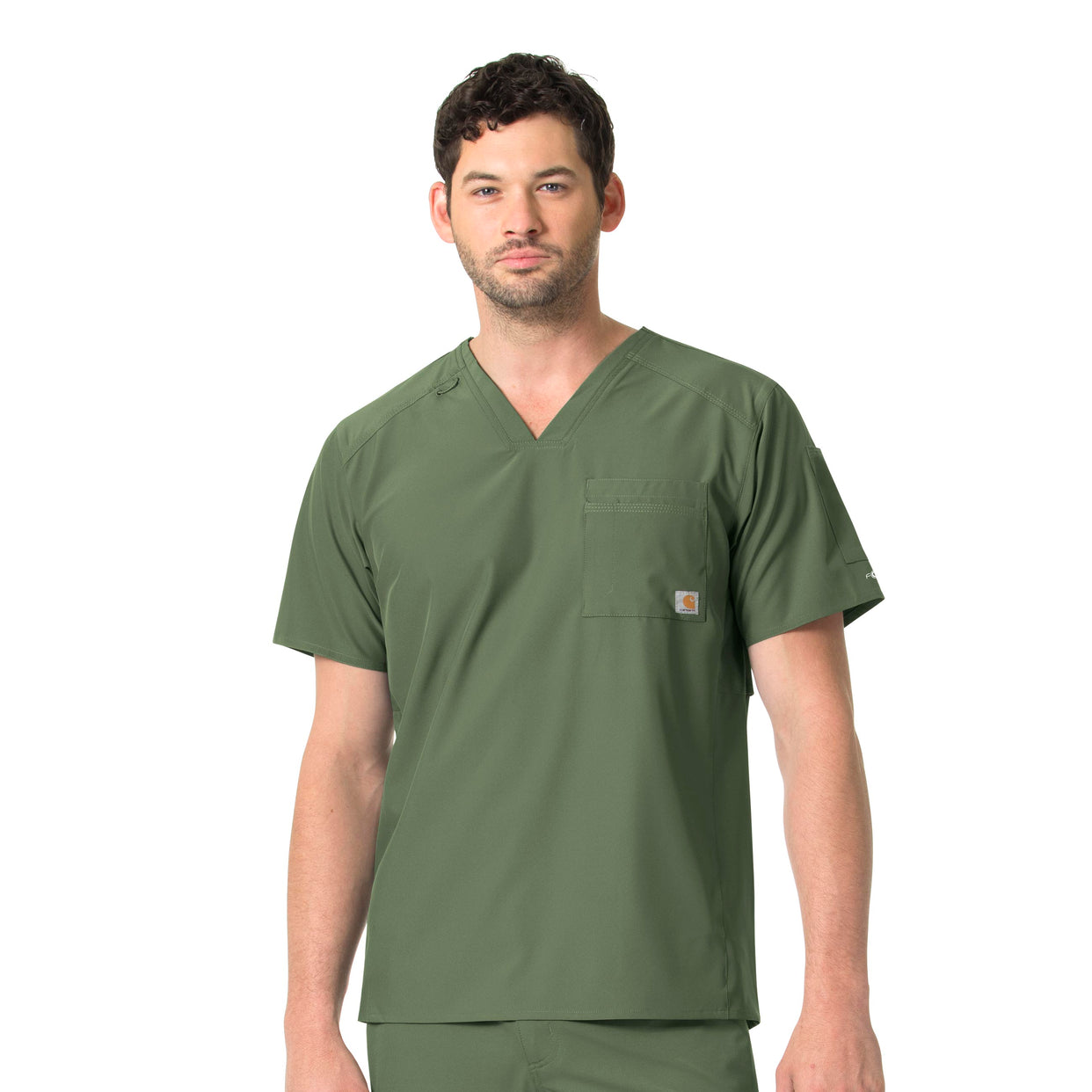 Force Liberty Men's Twill Chest Pocket Scrub Top Olive