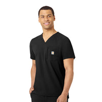 Rugged Flex Peak Men's Tuck-In Scrub Top Black