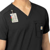 Rugged Flex Peak Men's Tuck-In Scrub Top Black front detail