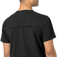 Rugged Flex Peak Men's Tuck-In Scrub Top Black hemline detail