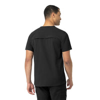 Rugged Flex Peak Men's Tuck-In Scrub Top Black back view