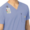 Rugged Flex Peak Men's Tuck-In Scrub Top Ceil Blue front detail