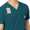 Rugged Flex Peak Men's Tuck-In Scrub Top Caribbean Blue front detail