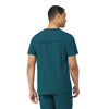 Rugged Flex Peak Men's Tuck-In Scrub Top Caribbean Blue back view