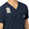 Rugged Flex Peak Men's Tuck-In Scrub Top Navy front detail