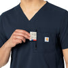 Rugged Flex Peak Men's Tuck-In Scrub Top Navy side detail 2