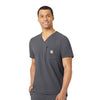 Rugged Flex Peak Men's Tuck-In Scrub Top Pewter