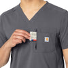 Rugged Flex Peak Men's Tuck-In Scrub Top Pewter side detail 2