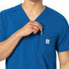 Rugged Flex Peak Men's Tuck-In Scrub Top Royal side detail 1