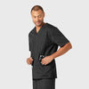 Ripstop & Sub-Scrubs Men's Bi-Swing 4-Pocket V-Neck Scrub Top Black full scrub set