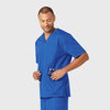 Ripstop & Sub-Scrubs Men's Bi-Swing 4-Pocket V-Neck Scrub Top Royal full scrub set