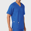 Ripstop & Sub-Scrubs Men's Bi-Swing 4-Pocket V-Neck Scrub Top Royal side view