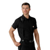 Rugged Flex RSCU Men's Lightweight Short Sleeve Polo Scrub Top Black side detail 2