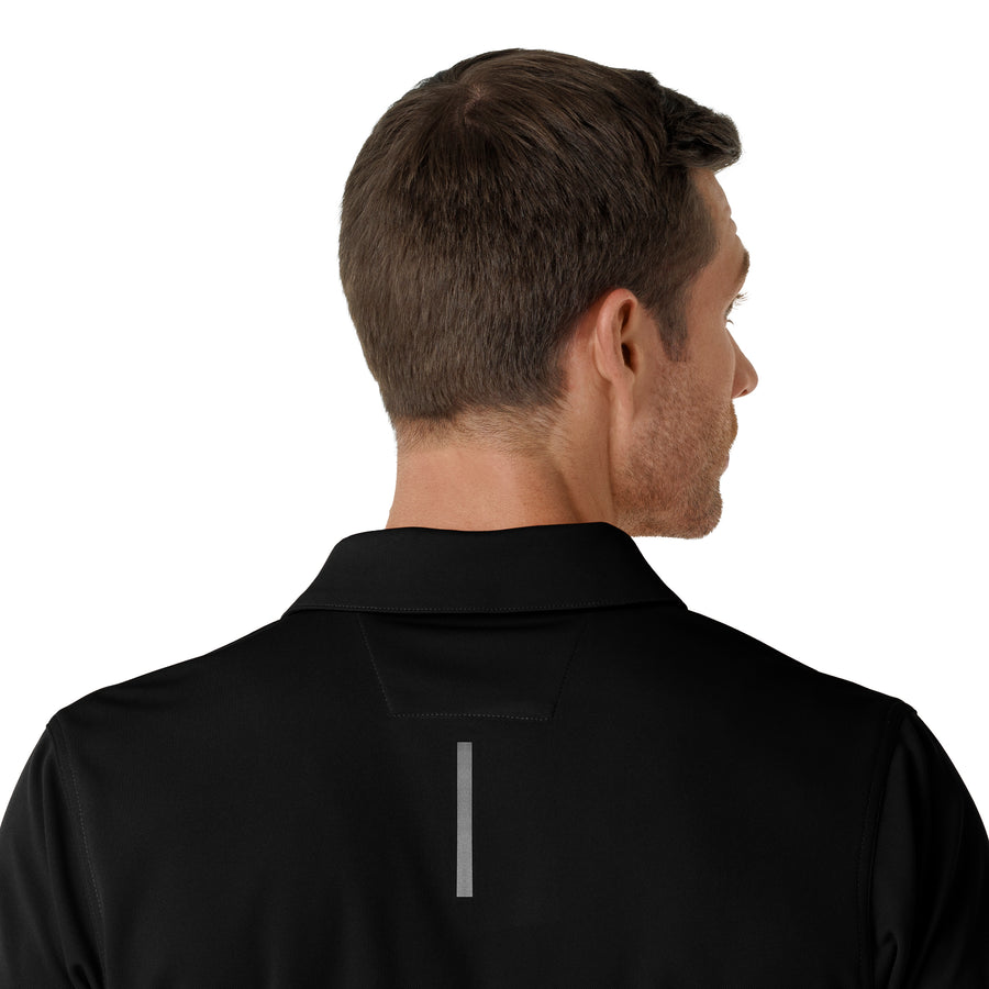 Rugged Flex RSCU Men's Lightweight Short Sleeve Polo Scrub Top Black hemline detail