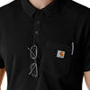 Rugged Flex RSCU Men's Lightweight Short Sleeve Polo Scrub Top Black back detail