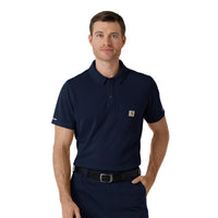Rugged Flex RSCU Men's Lightweight Short Sleeve Polo Scrub Top Dark Navy