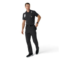 Rugged Flex RSCU Men's Lightweight Short Sleeve Polo Scrub Top Pewter full scrub set