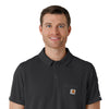 Rugged Flex RSCU Men's Lightweight Short Sleeve Polo Scrub Top Pewter front detail