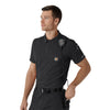 Rugged Flex RSCU Men's Lightweight Short Sleeve Polo Scrub Top Pewter side detail 1