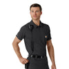 Rugged Flex RSCU Men's Lightweight Short Sleeve Polo Scrub Top Pewter side detail 2