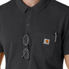 Rugged Flex RSCU Men's Lightweight Short Sleeve Polo Scrub Top Pewter back detail