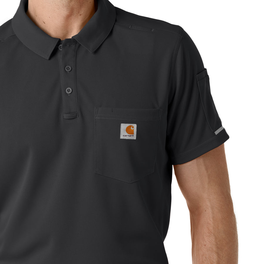 Carhartt Rugged Flex RSCU Men's Lightweight Short Sleeve Polo Scrub Top - Pewter