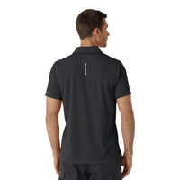 Rugged Flex RSCU Men's Lightweight Short Sleeve Polo Scrub Top Pewter back view