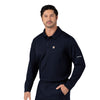 Rugged Flex RSCU Men's Heavyweight Long Sleeve Polo Scrub Top Dark Navy side view