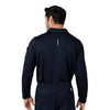 Rugged Flex RSCU Men's Heavyweight Long Sleeve Polo Scrub Top Dark Navy back view