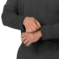 Rugged Flex RSCU Men's Heavyweight Long Sleeve Polo Scrub Top Pewter front detail