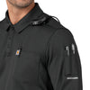 Rugged Flex RSCU Men's Heavyweight Long Sleeve Polo Scrub Top Pewter side detail 1