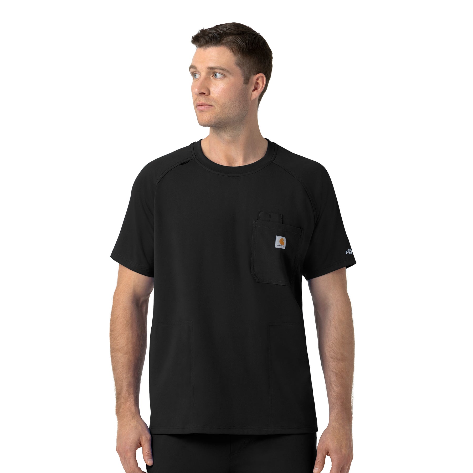 Force Cross-Flex Knit Men's Crew Neck Scrub Top Black