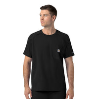 Force Cross-Flex Knit Men's Crew Neck Scrub Top Black