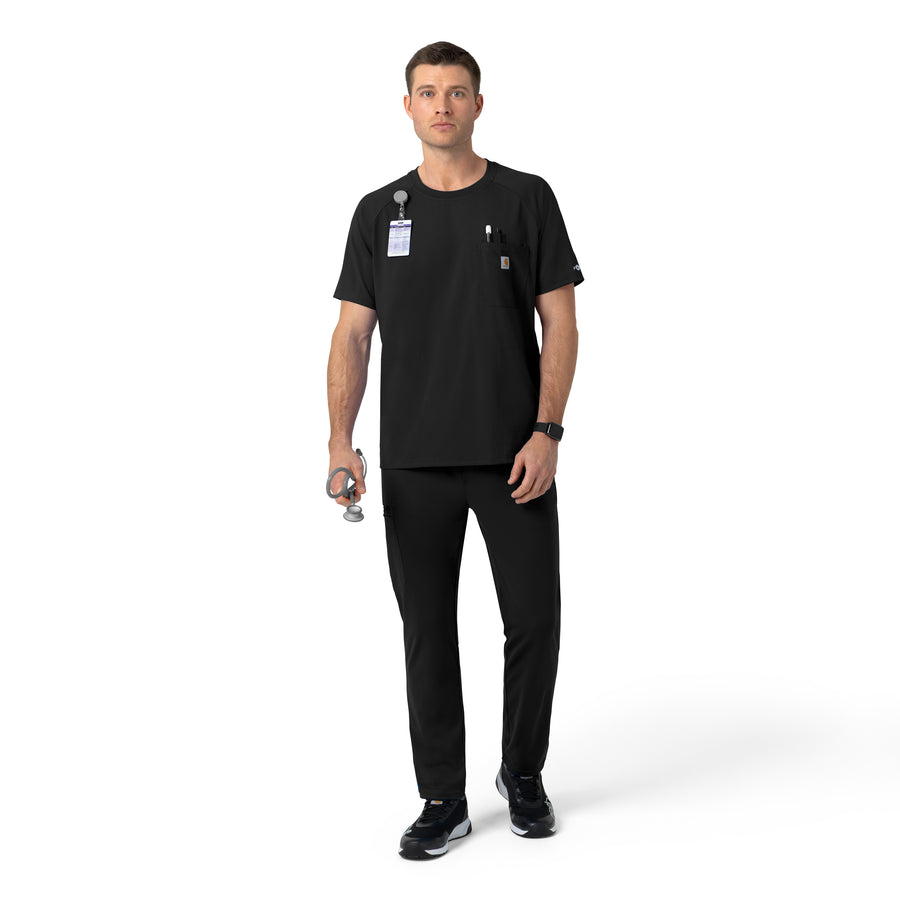 Force Cross-Flex Knit Men's Crew Neck Scrub Top Black full scrub set