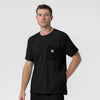 Force Cross-Flex Knit Men's Crew Neck Scrub Top Black side view