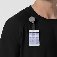 Force Cross-Flex Knit Men's Crew Neck Scrub Top Black hemline detail