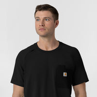 Force Cross-Flex Knit Men's Crew Neck Scrub Top Black back detail