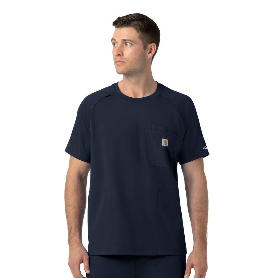 Force Cross-Flex Knit Men's Crew Neck Scrub Top Navy