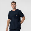 Force Cross-Flex Knit Men's Crew Neck Scrub Top Navy side view