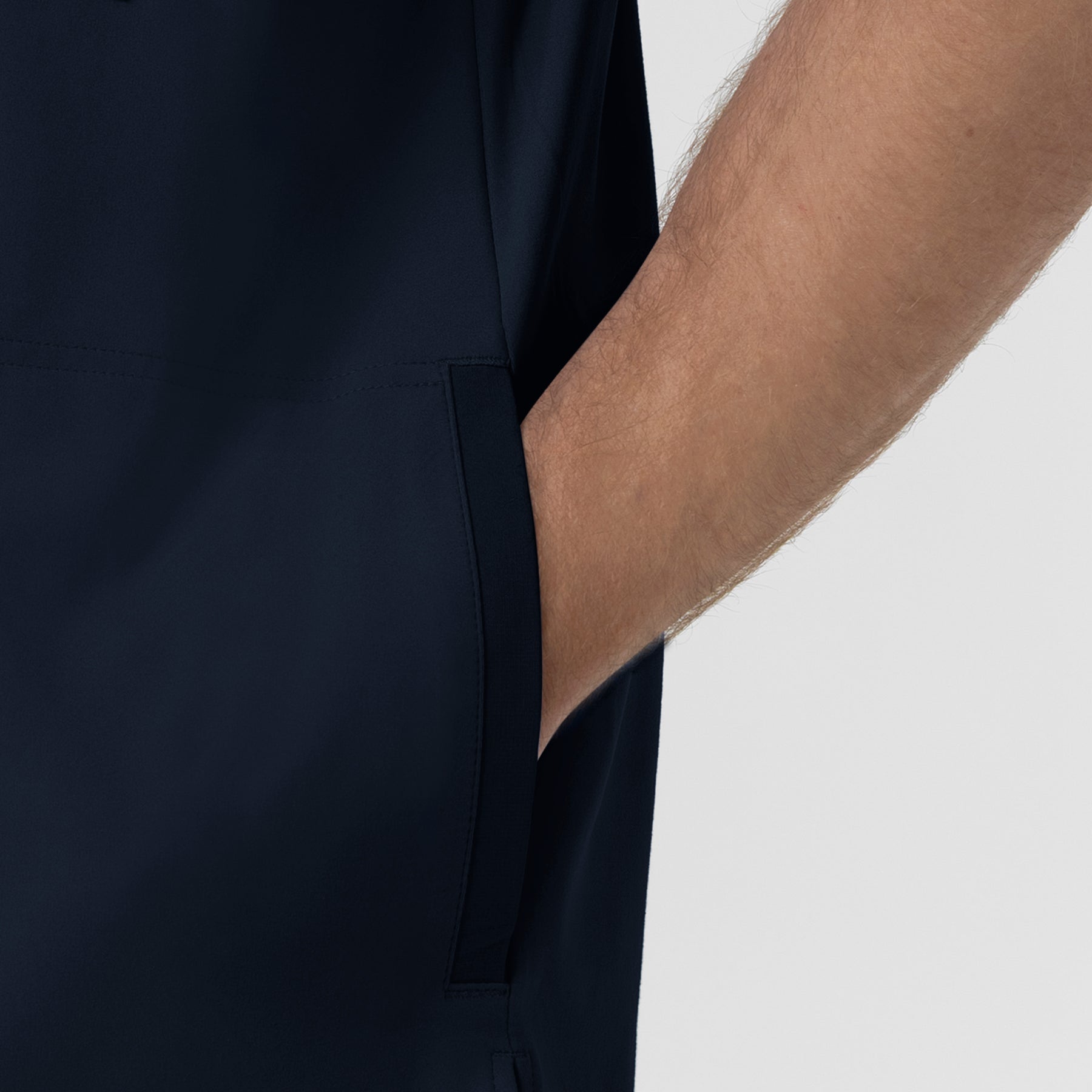 Force Cross-Flex Knit Men's Crew Neck Scrub Top Navy front detail