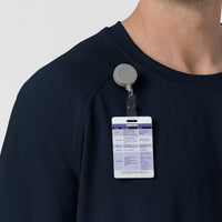 Force Cross-Flex Knit Men's Crew Neck Scrub Top Navy hemline detail