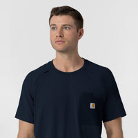 Force Cross-Flex Knit Men's Crew Neck Scrub Top Navy back detail