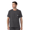 Force Cross-Flex Knit Men's Crew Neck Scrub Top Pewter