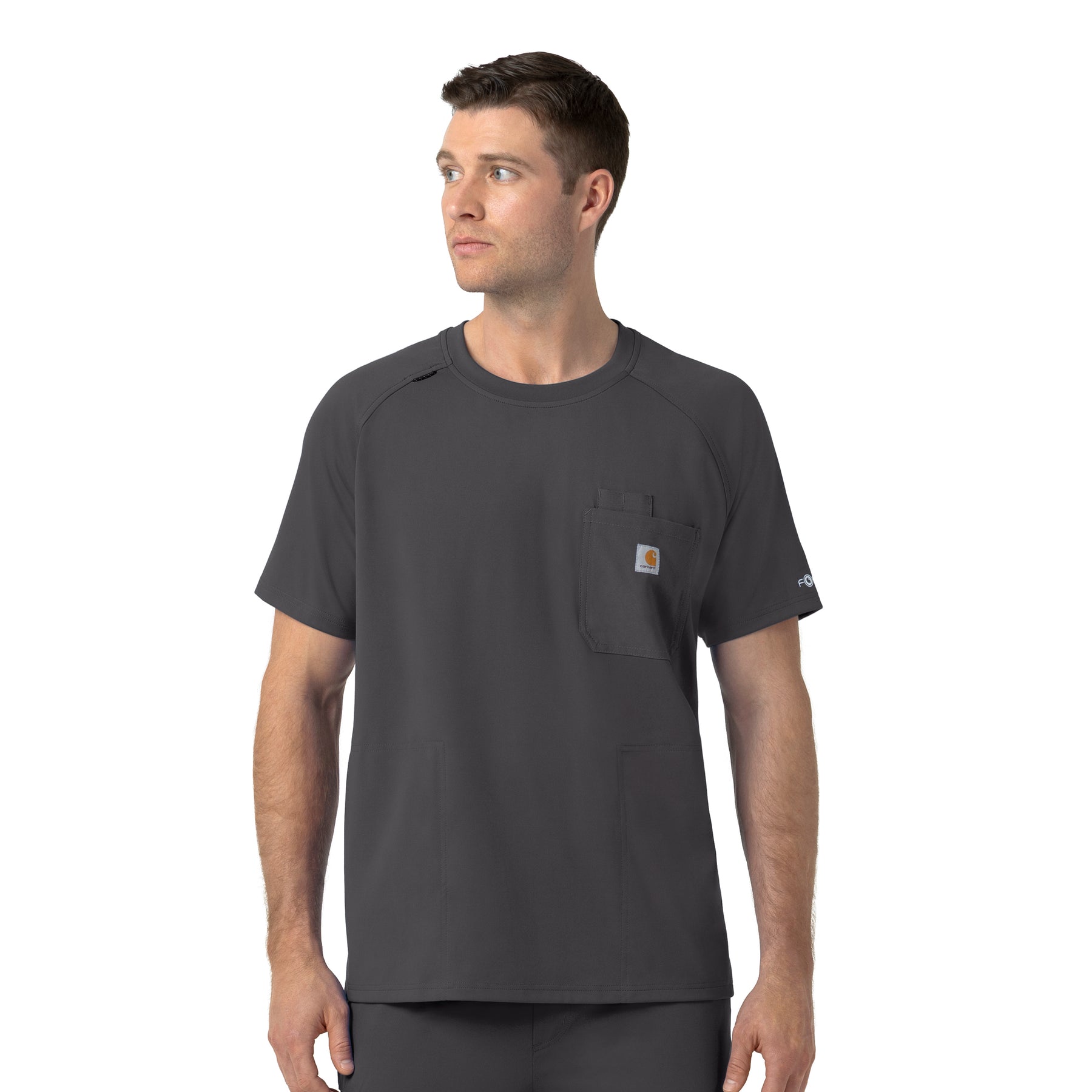 Force Cross-Flex Knit Men's Crew Neck Scrub Top Pewter
